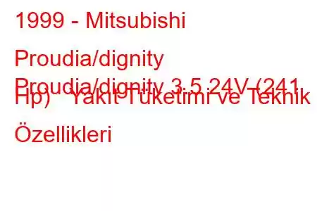 1999 - Mitsubishi Proudia/dignity
Proudia/dignity 3.5 24V (241 Hp) Yakıt Tüketimi ve Teknik Özellikleri