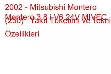 2002 - Mitsubishi Montero
Montero 3.8 i V6 24V MIVEC (250) Yakıt Tüketimi ve Teknik Özellikleri