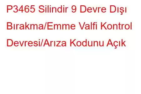 P3465 Silindir 9 Devre Dışı Bırakma/Emme Valfi Kontrol Devresi/Arıza Kodunu Açık