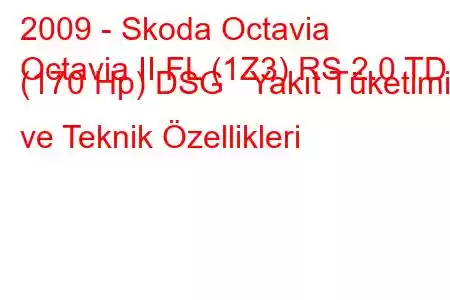 2009 - Skoda Octavia
Octavia II FL (1Z3) RS 2.0 TDI (170 Hp) DSG Yakıt Tüketimi ve Teknik Özellikleri