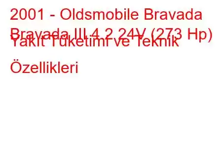 2001 - Oldsmobile Bravada
Bravada III 4.2 24V (273 Hp) Yakıt Tüketimi ve Teknik Özellikleri