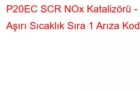 P20EC SCR NOx Katalizörü - Aşırı Sıcaklık Sıra 1 Arıza Kodu