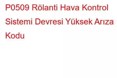 P0509 Rölanti Hava Kontrol Sistemi Devresi Yüksek Arıza Kodu