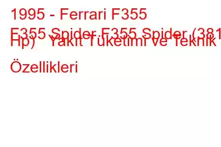 1995 - Ferrari F355
F355 Spider F355 Spider (381 Hp) Yakıt Tüketimi ve Teknik Özellikleri