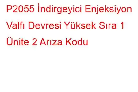 P2055 İndirgeyici Enjeksiyon Valfı Devresi Yüksek Sıra 1 Ünite 2 Arıza Kodu