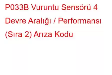 P033B Vuruntu Sensörü 4 Devre Aralığı / Performansı (Sıra 2) Arıza Kodu