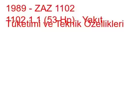 1989 - ZAZ 1102
1102 1.1 (53 Hp) Yakıt Tüketimi ve Teknik Özellikleri