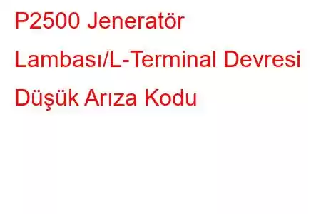 P2500 Jeneratör Lambası/L-Terminal Devresi Düşük Arıza Kodu