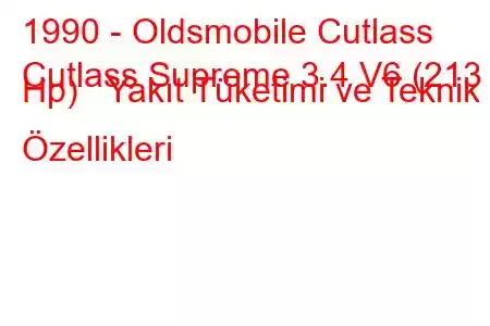 1990 - Oldsmobile Cutlass
Cutlass Supreme 3.4 V6 (213 Hp) Yakıt Tüketimi ve Teknik Özellikleri