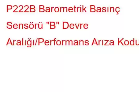 P222B Barometrik Basınç Sensörü 