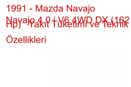 1991 - Mazda Navajo
Navajo 4.0 i V6 4WD DX (162 Hp) Yakıt Tüketimi ve Teknik Özellikleri