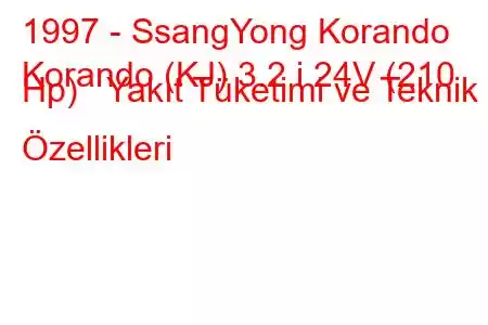 1997 - SsangYong Korando
Korando (KJ) 3.2 i 24V (210 Hp) Yakıt Tüketimi ve Teknik Özellikleri