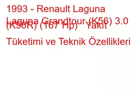 1993 - Renault Laguna
Laguna Grandtour (K56) 3.0 (K56R) (167 Hp) Yakıt Tüketimi ve Teknik Özellikleri