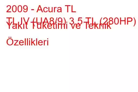 2009 - Acura TL
TL IV (UA8/9) 3.5 TL (280HP) Yakıt Tüketimi ve Teknik Özellikleri