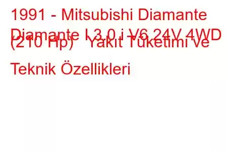 1991 - Mitsubishi Diamante
Diamante I 3.0 i V6 24V 4WD (210 Hp) Yakıt Tüketimi ve Teknik Özellikleri