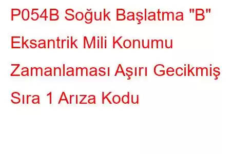 P054B Soğuk Başlatma 