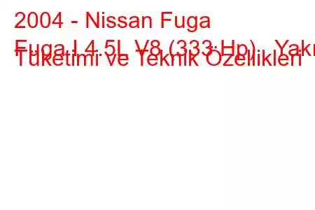 2004 - Nissan Fuga
Fuga I 4.5L V8 (333 Hp) Yakıt Tüketimi ve Teknik Özellikleri