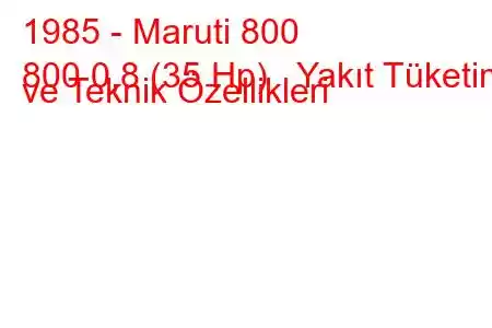 1985 - Maruti 800
800 0,8 (35 Hp) Yakıt Tüketimi ve Teknik Özellikleri