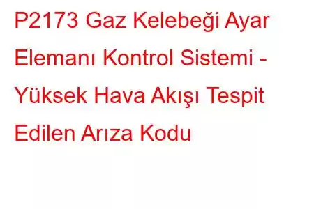 P2173 Gaz Kelebeği Ayar Elemanı Kontrol Sistemi - Yüksek Hava Akışı Tespit Edilen Arıza Kodu