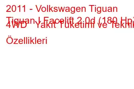 2011 - Volkswagen Tiguan
Tiguan I Facelift 2.0d (180 Hp) 4WD Yakıt Tüketimi ve Teknik Özellikleri