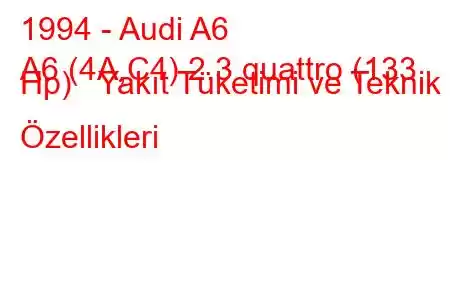 1994 - Audi A6
A6 (4A,C4) 2.3 quattro (133 Hp) Yakıt Tüketimi ve Teknik Özellikleri