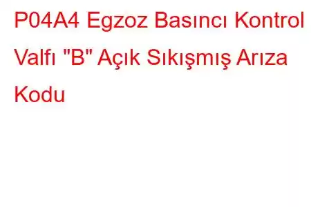 P04A4 Egzoz Basıncı Kontrol Valfı 