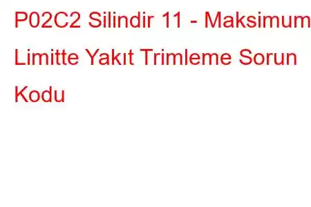 P02C2 Silindir 11 - Maksimum Limitte Yakıt Trimleme Sorun Kodu