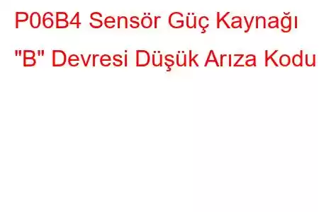 P06B4 Sensör Güç Kaynağı 