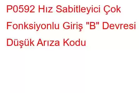 P0592 Hız Sabitleyici Çok Fonksiyonlu Giriş 