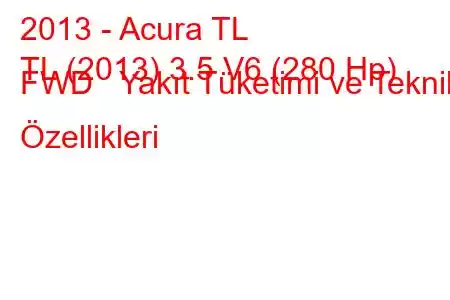 2013 - Acura TL
TL (2013) 3.5 V6 (280 Hp) FWD Yakıt Tüketimi ve Teknik Özellikleri