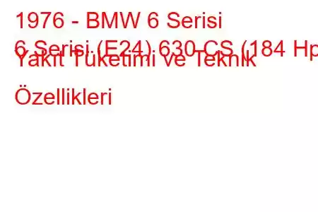 1976 - BMW 6 Serisi
6 Serisi (E24) 630 CS (184 Hp) Yakıt Tüketimi ve Teknik Özellikleri