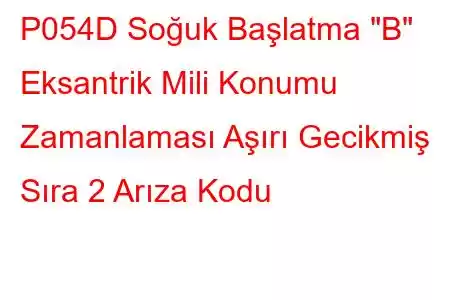 P054D Soğuk Başlatma 