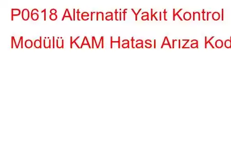 P0618 Alternatif Yakıt Kontrol Modülü KAM Hatası Arıza Kodu