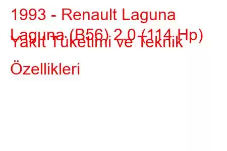 1993 - Renault Laguna
Laguna (B56) 2.0 (114 Hp) Yakıt Tüketimi ve Teknik Özellikleri