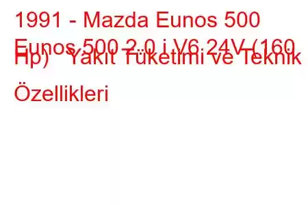 1991 - Mazda Eunos 500
Eunos 500 2.0 i V6 24V (160 Hp) Yakıt Tüketimi ve Teknik Özellikleri