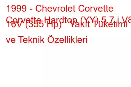 1999 - Chevrolet Corvette
Corvette Hardtop (YY) 5.7 i V8 16V (355 Hp) Yakıt Tüketimi ve Teknik Özellikleri