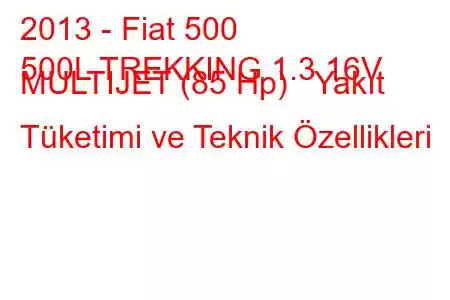 2013 - Fiat 500
500L TREKKING 1.3 16V MULTIJET (85 Hp) Yakıt Tüketimi ve Teknik Özellikleri