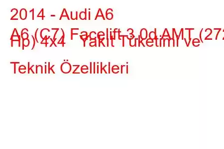 2014 - Audi A6
A6 (C7) Facelift 3.0d AMT (272 Hp) 4x4 Yakıt Tüketimi ve Teknik Özellikleri