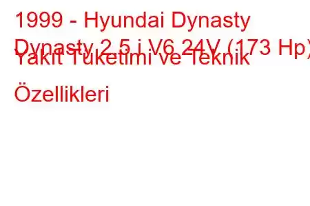 1999 - Hyundai Dynasty
Dynasty 2.5 i V6 24V (173 Hp) Yakıt Tüketimi ve Teknik Özellikleri