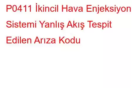 P0411 İkincil Hava Enjeksiyon Sistemi Yanlış Akış Tespit Edilen Arıza Kodu