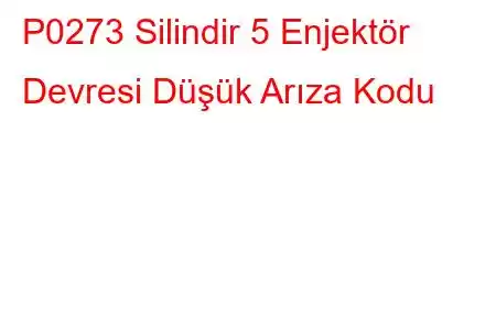 P0273 Silindir 5 Enjektör Devresi Düşük Arıza Kodu