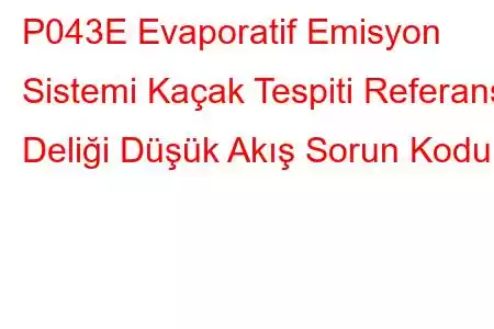 P043E Evaporatif Emisyon Sistemi Kaçak Tespiti Referans Deliği Düşük Akış Sorun Kodu