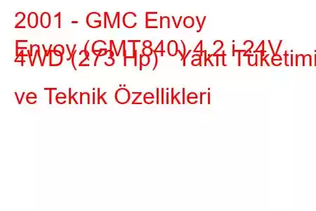 2001 - GMC Envoy
Envoy (GMT840) 4.2 i 24V 4WD (273 Hp) Yakıt Tüketimi ve Teknik Özellikleri