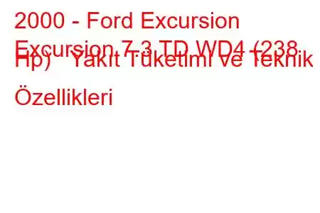 2000 - Ford Excursion
Excursion 7.3 TD WD4 (238 Hp) Yakıt Tüketimi ve Teknik Özellikleri