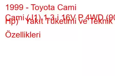 1999 - Toyota Cami
Cami (J1) 1.3 i 16V P 4WD (90 Hp) Yakıt Tüketimi ve Teknik Özellikleri