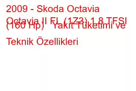 2009 - Skoda Octavia
Octavia II FL (1Z3) 1.8 TFSI (160 Hp) Yakıt Tüketimi ve Teknik Özellikleri