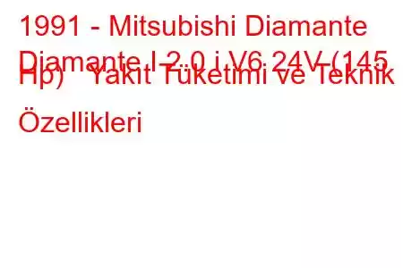 1991 - Mitsubishi Diamante
Diamante I 2.0 i V6 24V (145 Hp) Yakıt Tüketimi ve Teknik Özellikleri